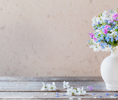 flowers in white vaseの写真素材