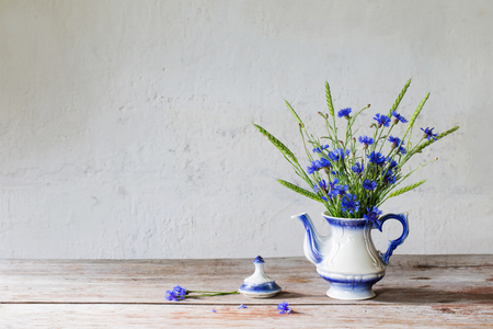 still life with  cornflowersの写真素材