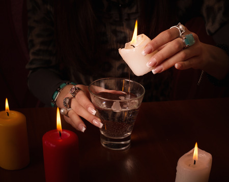 Divination with candleの写真素材