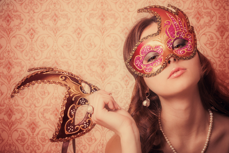 beautiful girl in maskの写真素材