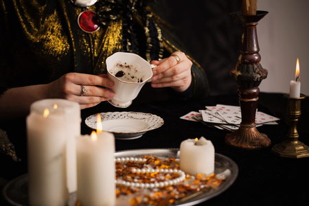 girl guesses on coffeeの写真素材