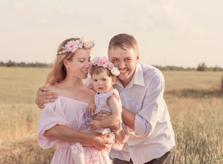 happy family outdoorの写真素材