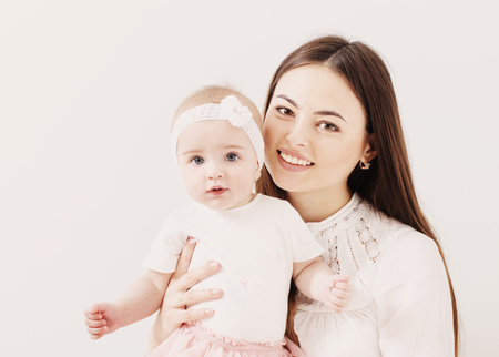 happy smiling mother with babyの写真素材