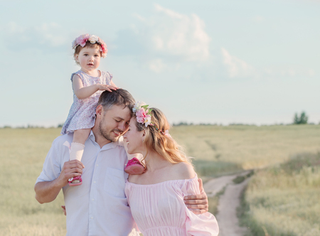 happy family outdoorの写真素材