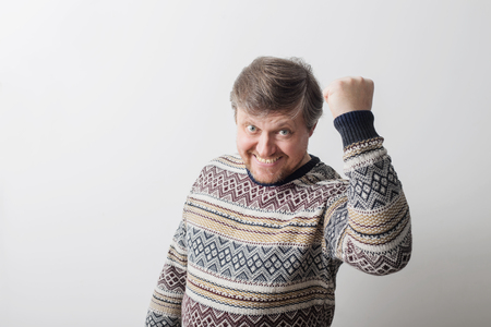 Happy men with beardの写真素材