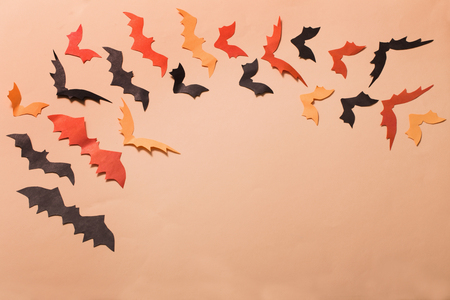 the paper bats on paper backgroundの写真素材