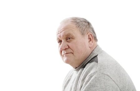 Elderly men isolated on white backgroundの写真素材