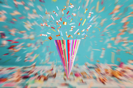 birthday decoration with paper  confettiの写真素材