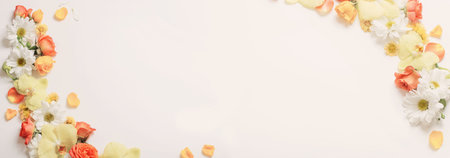 beautiful yellow and orange  floral pattern on white backgroundの写真素材