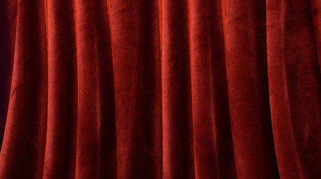 dark background of classic velvet curtainの写真素材
