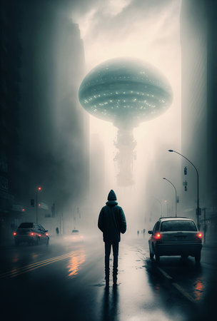 illustration of future world apocalypseの素材