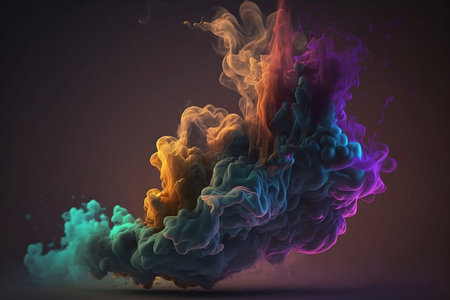 multicolored smoke gradient on dark backgroundの素材