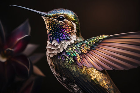colorful hummingbird close upの素材
