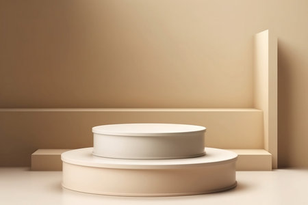 beige podium platform for productsの素材