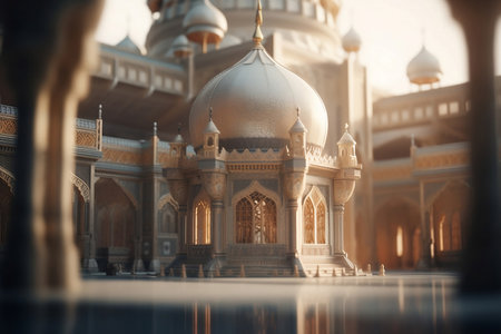 beautiful mosque building in soft sunlightの素材