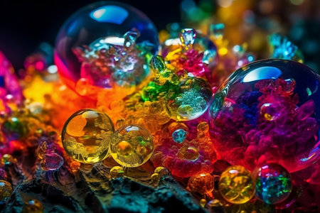 shiny multicolored crystals close upの素材
