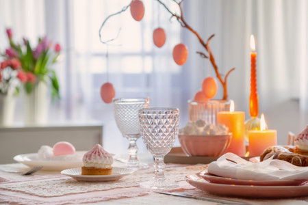 Easter pink vintage decor at home
