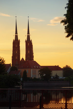 summer beautiful morning in Wroclaw, Polandの写真素材