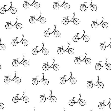 Seamless bicycles pattern. Stylish sporty print.print for tableware, wrapping paper, textiles, calico. Background on a white background. vector illustrationのイラスト素材