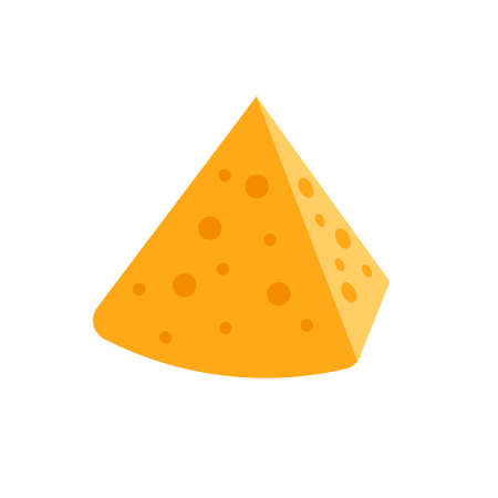 A piece of cheese on a white background. Vector illustration on a white background icon. Isolated iconのイラスト素材