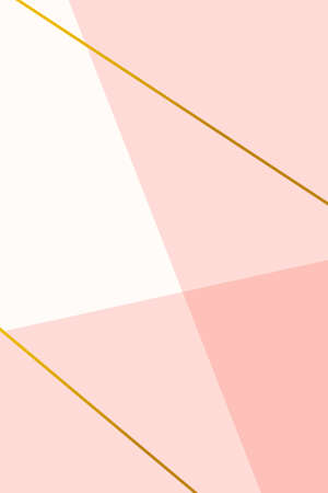 Pastel pink tones and a square frame with a golden outline. Abstract background. Vector illustration.のイラスト素材