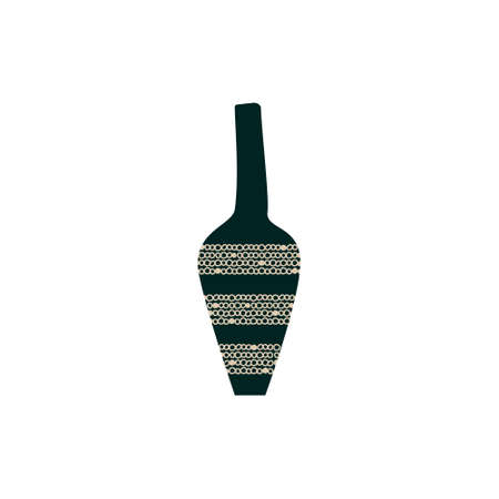 Vector flat ceramic vase, isolated for flowers on a white background. Natural colors simple style.のイラスト素材