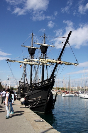 Port Vell harbor area. Barcelona, Catalonia, Spain.のeditorial素材