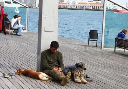 Port Vell harbor area. Barcelona, Catalonia, Spain.のeditorial素材