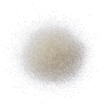 Sugar pile isolated on white background top viewの写真素材