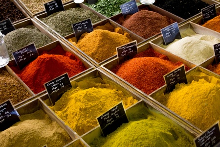 Some different spices in a provencal marketの写真素材