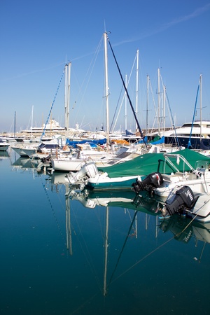 Some Boats stocked in the harbourのeditorial素材