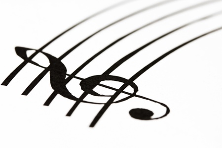 Music sheet with treble clefの写真素材