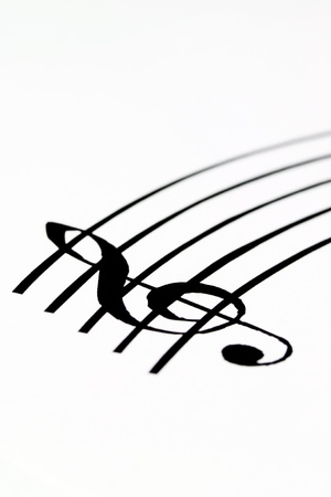 Music sheet with treble clefの写真素材