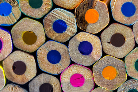 Colored pencils macro - background and textureの写真素材