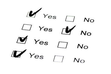 Yes or no choice with some checkの写真素材
