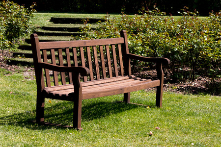 Bench in a park - relax conceptの写真素材