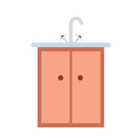 Kitchen sink in flat style vector illustrationのイラスト素材
