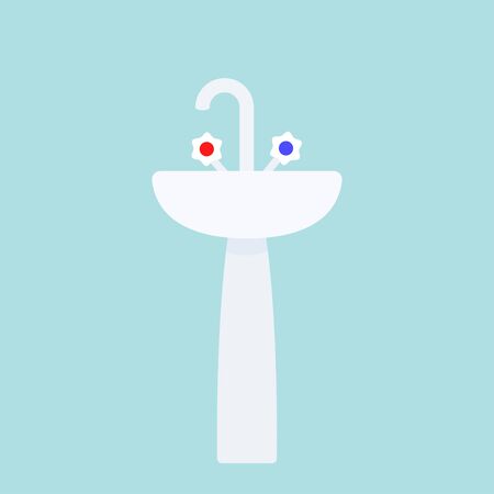 Wash basin in flat style vector illustrationのイラスト素材