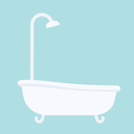Bath tub in flat style vector illustrationのイラスト素材