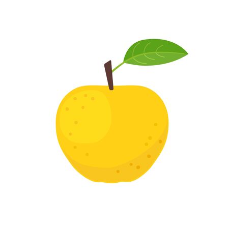 Yellow apple icon flat design vector illustrationのイラスト素材