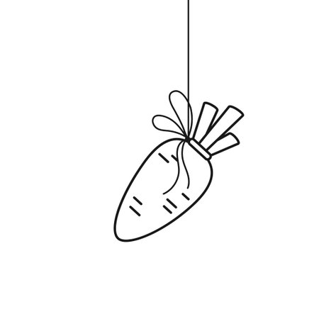 Hanging carrot outline motivation concept vector illustrationのイラスト素材