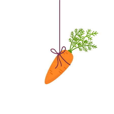 Carrot hanging from above vector incentive conceptのイラスト素材