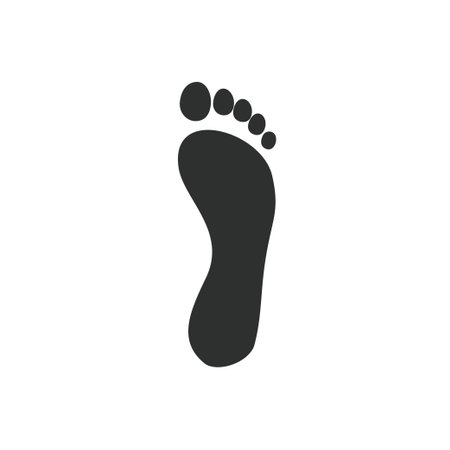 Footprint simple icon human bare foot imprintのイラスト素材