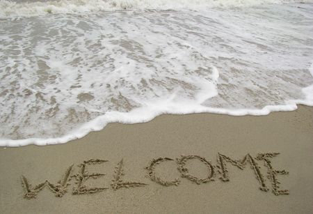 welcome to the beachの写真素材