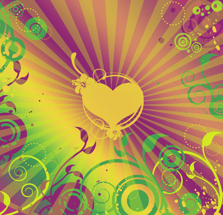 reinbow and heartのイラスト素材