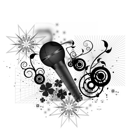 Music concept- Beautiful microphoneのイラスト素材
