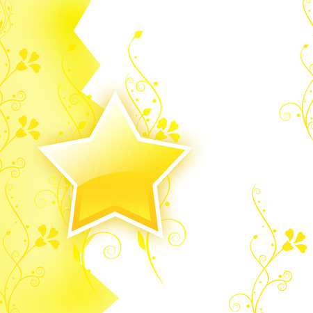 Yellow background with a star  のイラスト素材