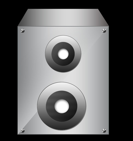  Silver speaker isolated on black backgroundのイラスト素材