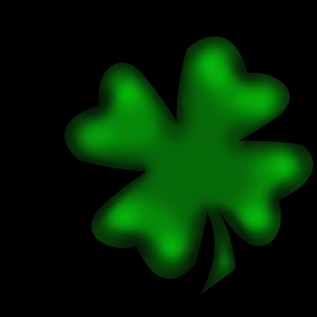 Lucky clover on black background