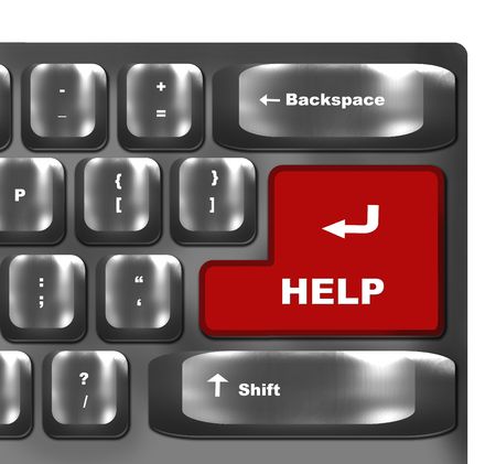 computer keyboard with help keyの写真素材